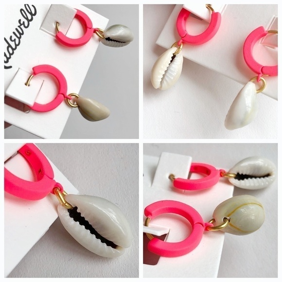 Madewell Shell Charm Neon Hoop Earrings - Picture 7 of 9